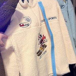 Mickey Winter Sports Cream Sherpa Pullover